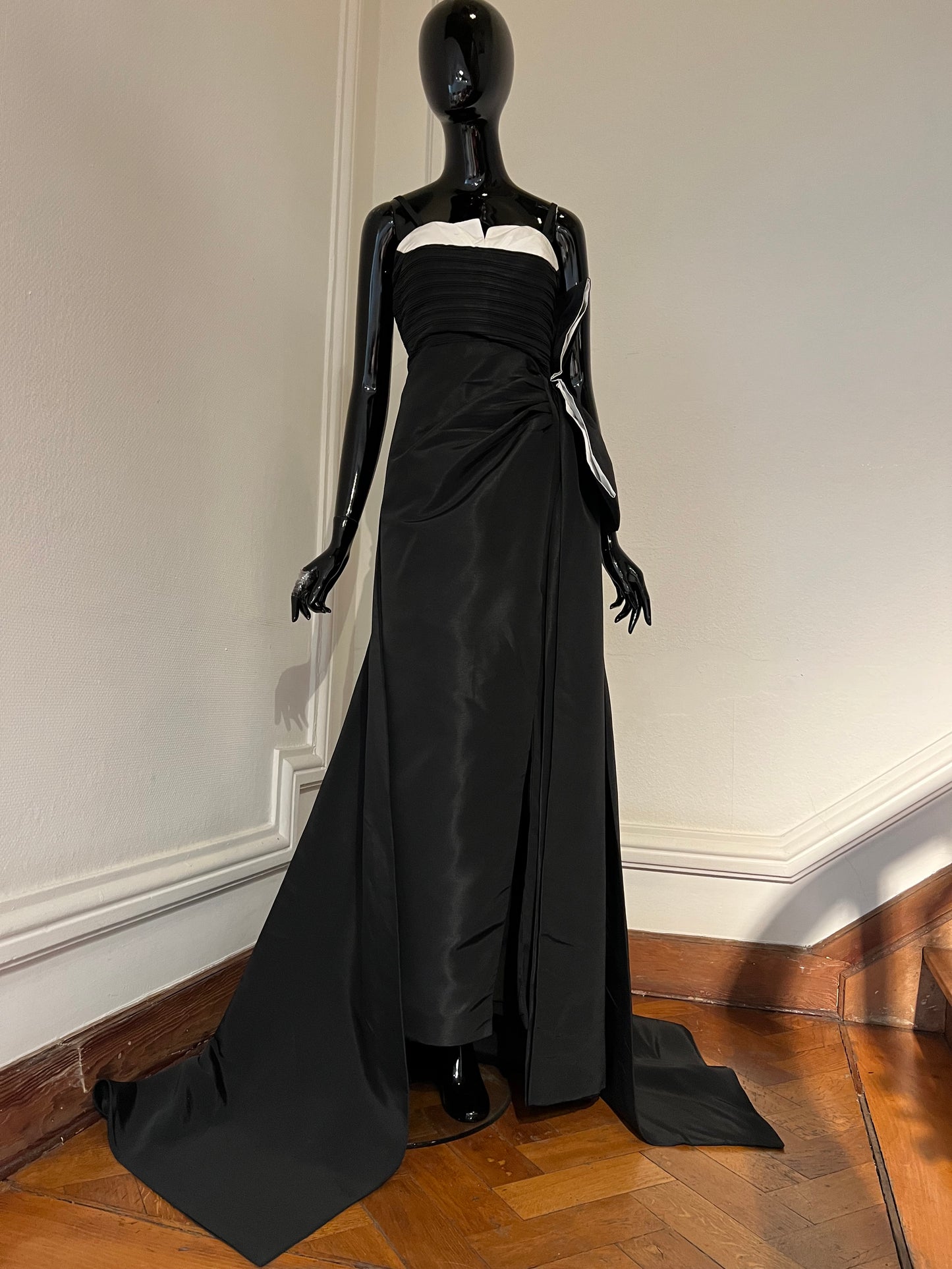 Black taffeta gown