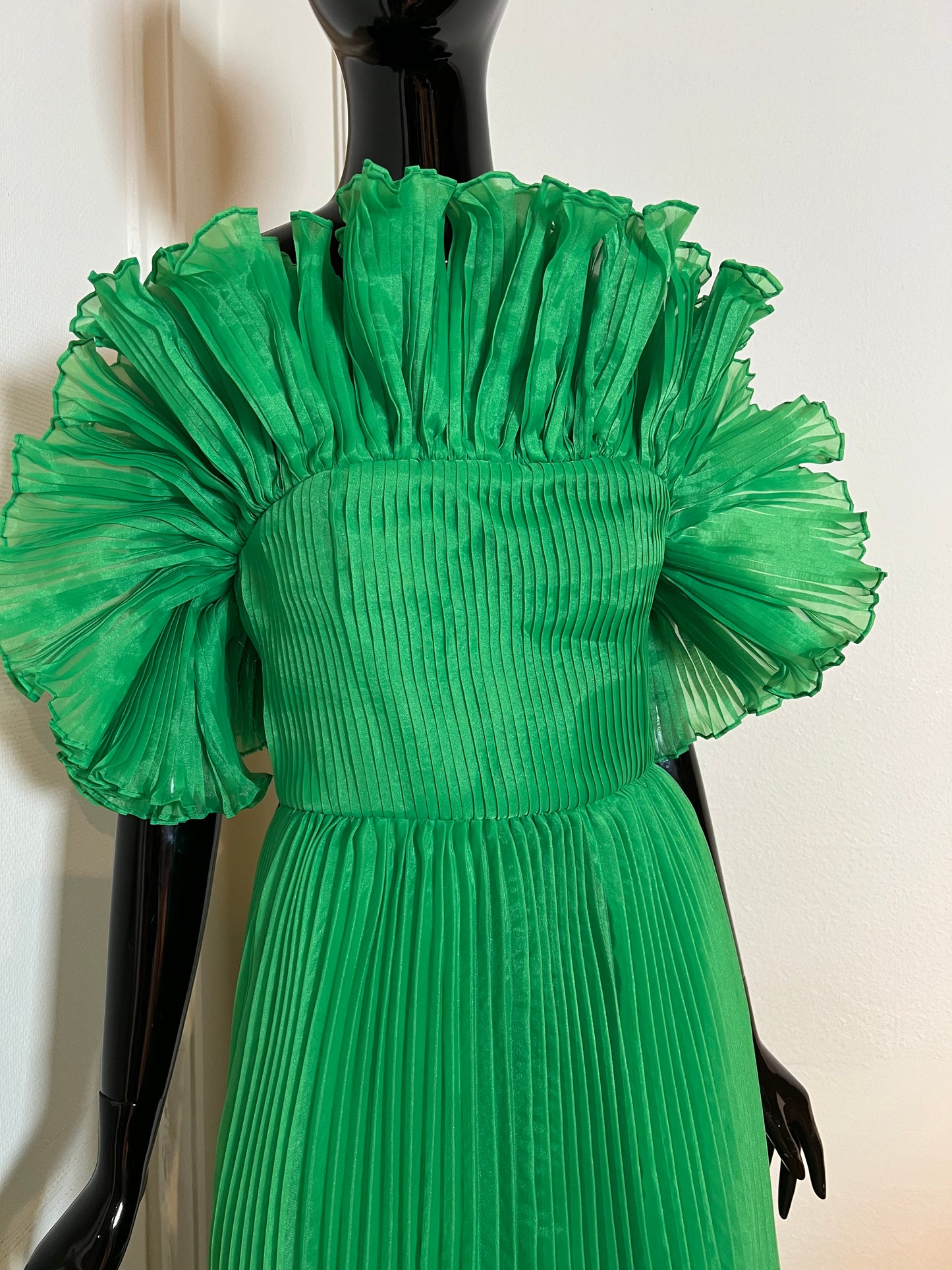 Green Pleaded Gown