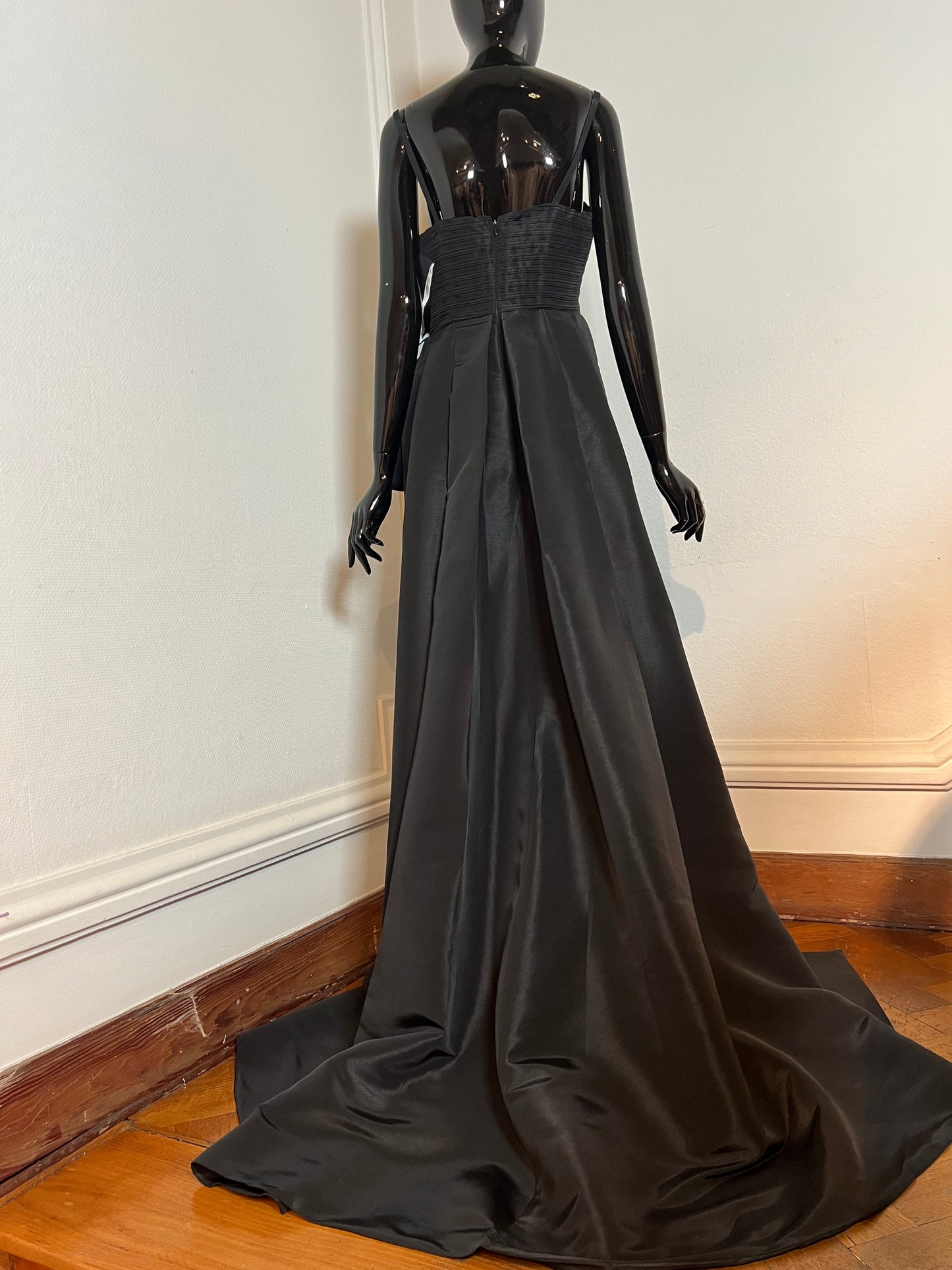Black taffeta gown