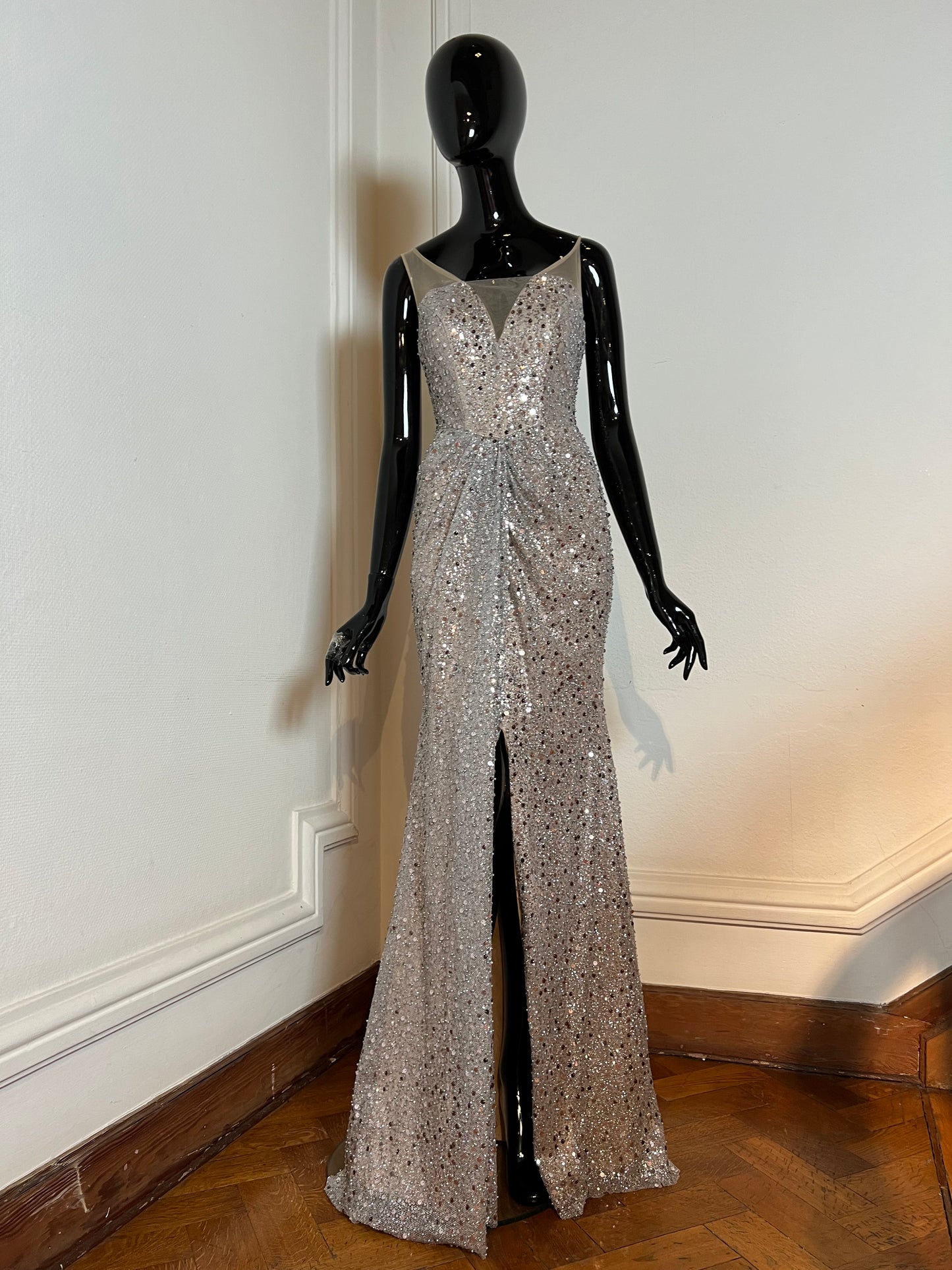 Sequins Pleaded Gown
