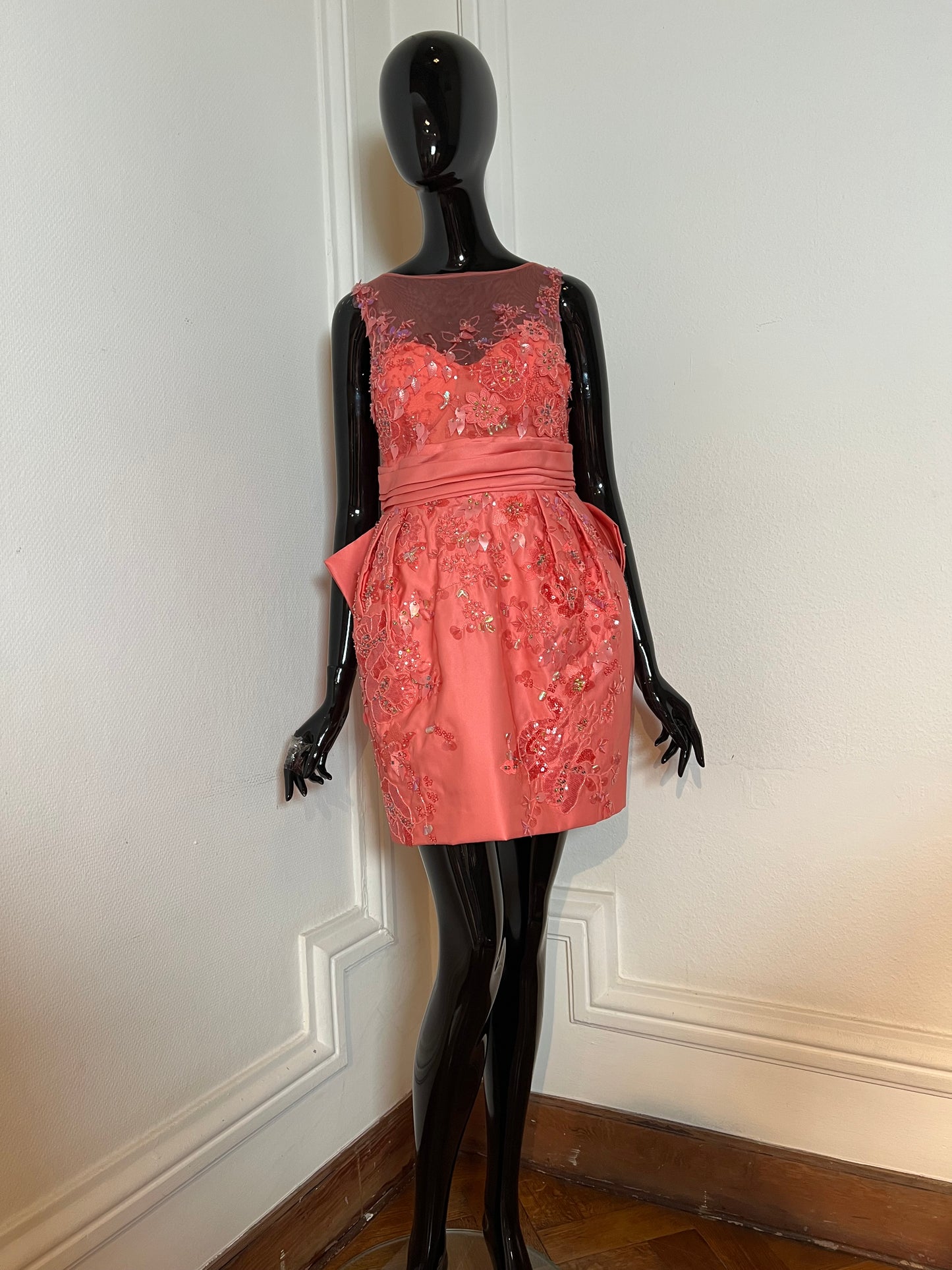 Orange cocktail dress