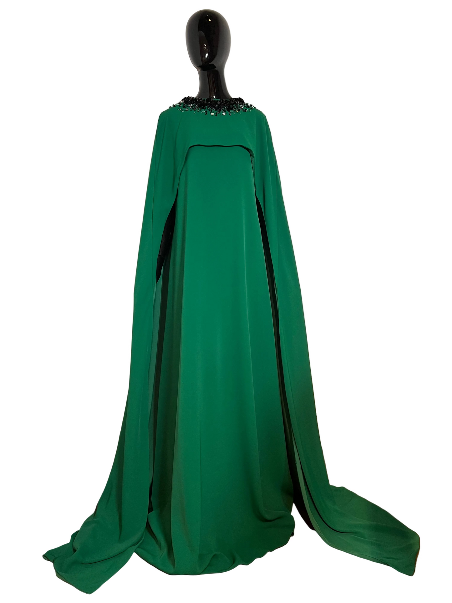 Jade Green Dress With Cape