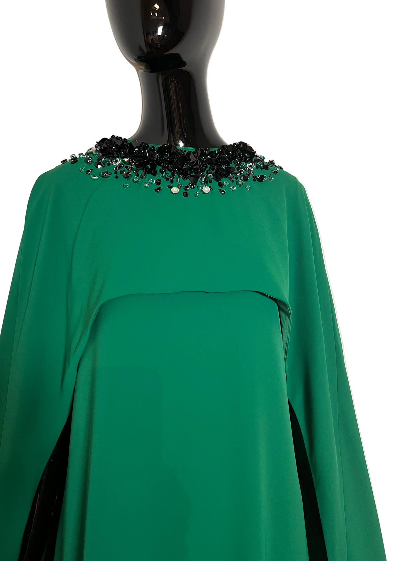 Jade Green Dress With Cape