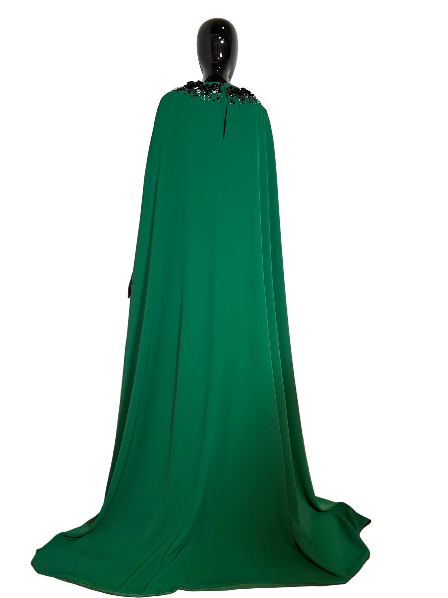Jade Green Dress With Cape