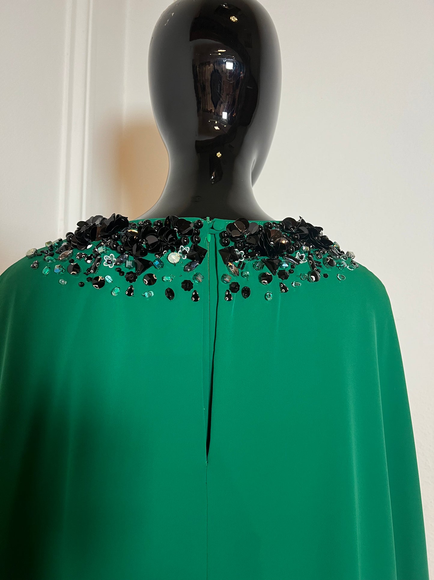 Jade Green Dress With Cape