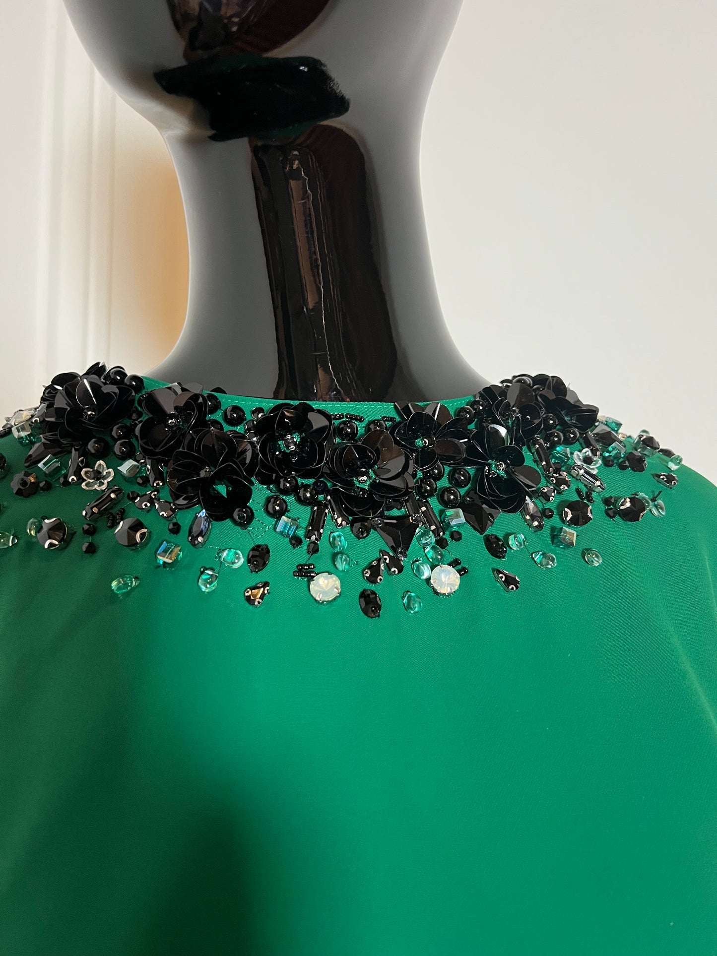 Jade Green Dress With Cape